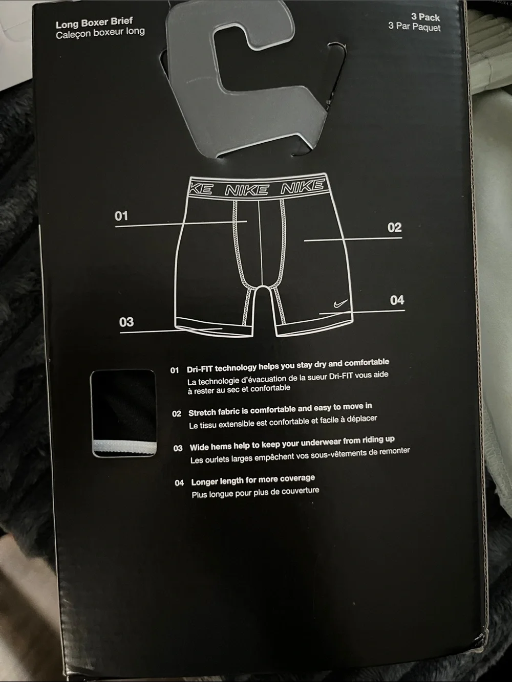 Nike All Day Micro Long Boxer Briefs - Black 3 pack